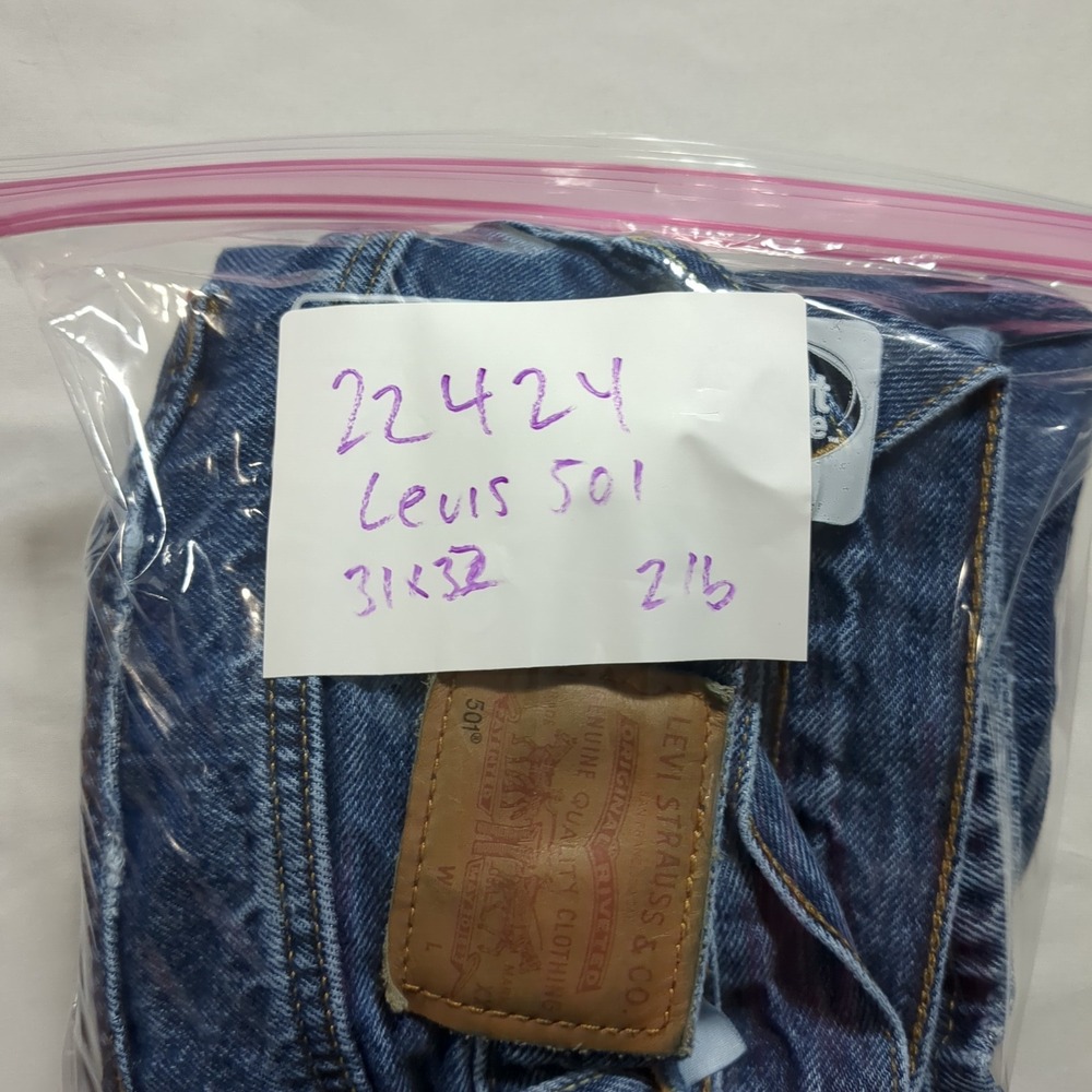 Levis Premium 501‎ Original Fit Mens W31 L32 Denim Blue Jeans - Picture 14 of 14